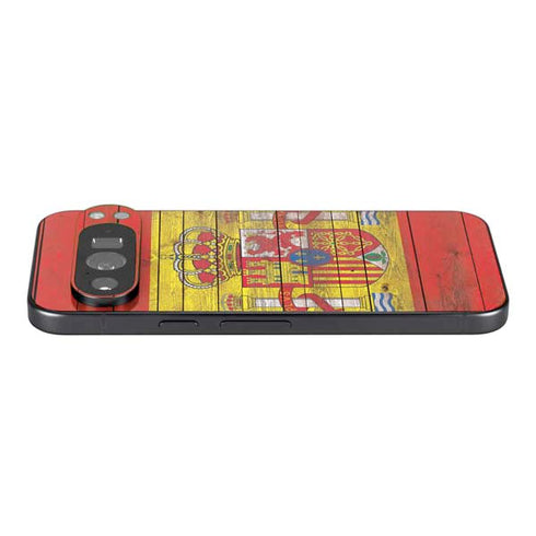 Spain Flag Dark Wood Pixel 9 Pro XL Skin